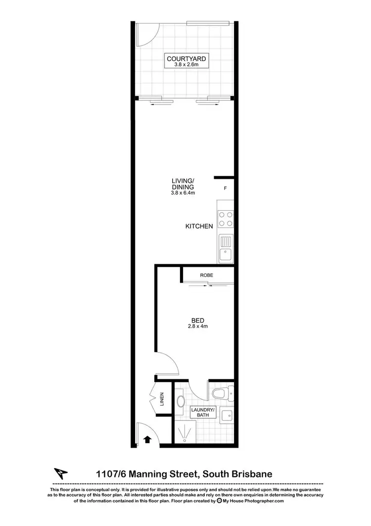 Floorplan of Homely apartment listing, 1107/10 Manning Street, South Brisbane QLD 4101