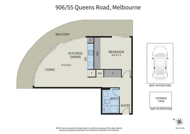 Floorplan of Homely apartment listing, 906/55 Queens Road, Melbourne VIC 3004