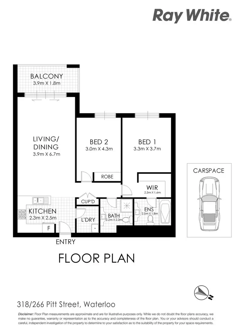 Floorplan of Homely apartment listing, 318/266 Pitt Street, Waterloo NSW 2017