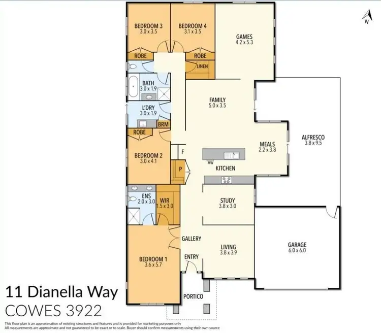 Floorplan of Homely house listing, 11 Dianella Way, Cowes VIC 3922