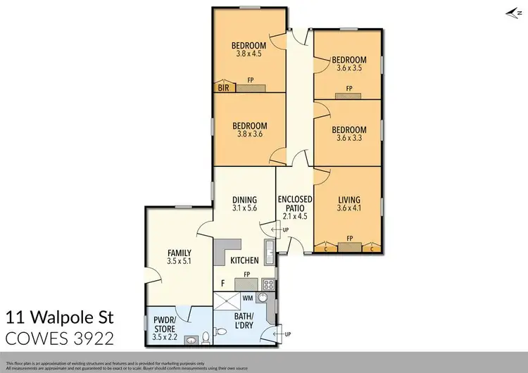 Floorplan of Homely house listing, 11 Walpole Street, Cowes VIC 3922