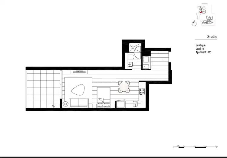 Floorplan of Homely studio listing, 1005/22 Cambridge Street, Epping NSW 2121