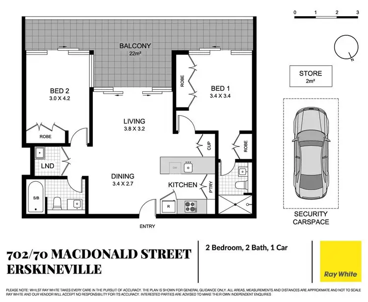 Floorplan of Homely apartment listing, 702/70 Macdonald Street, Erskineville NSW 2043