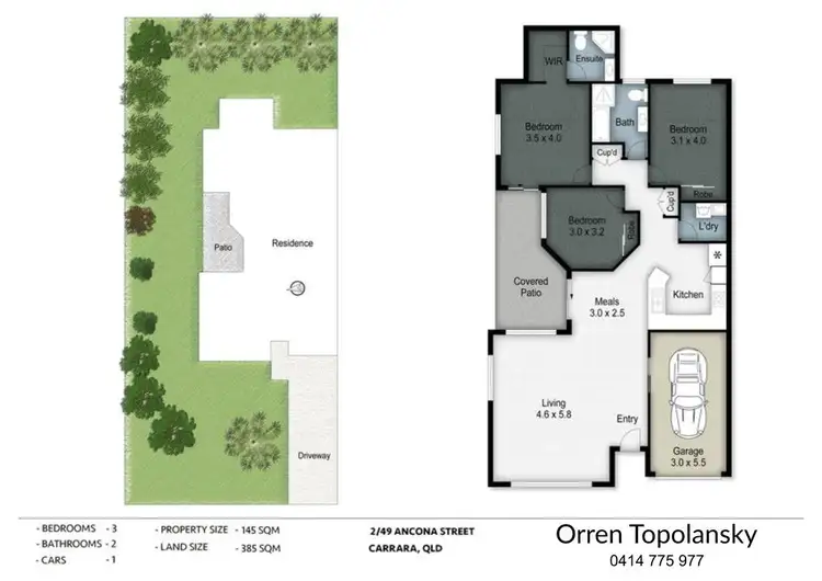 Floorplan of Homely semi-detached listing, 1/49 Ancona Street, Carrara QLD 4211