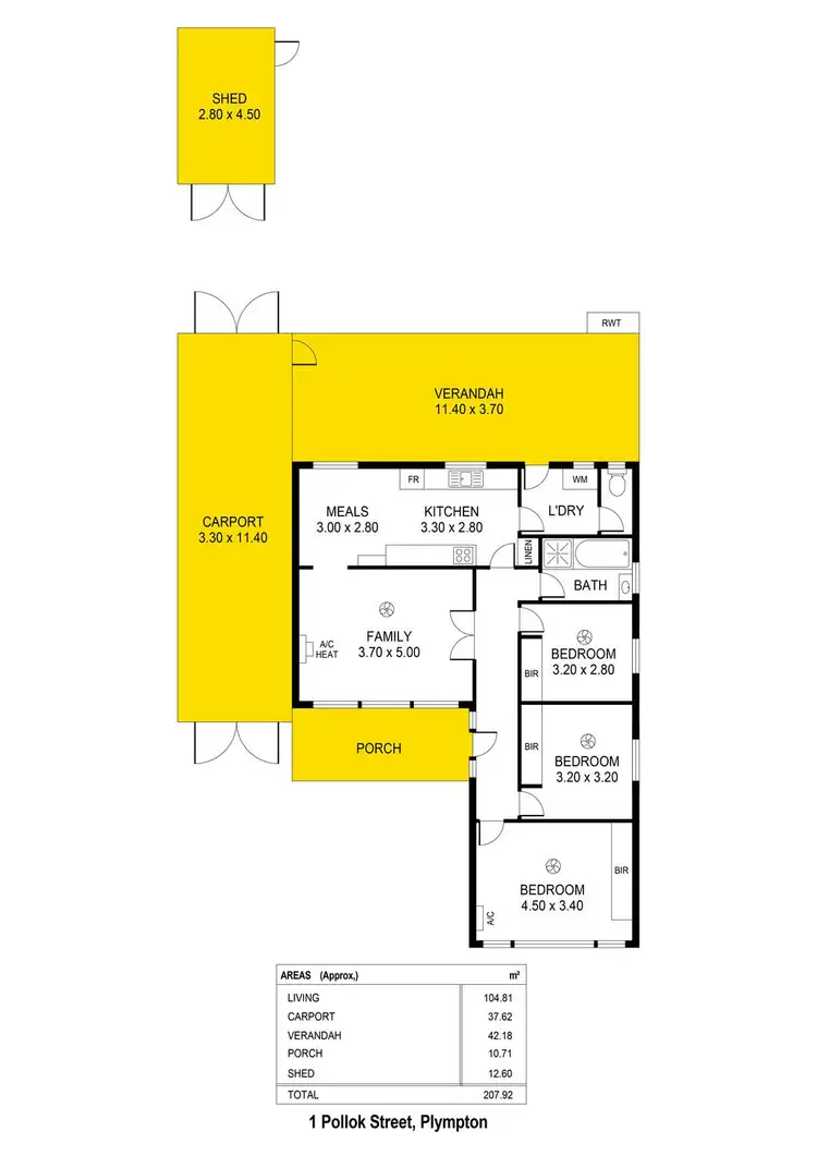 Floorplan of Homely house listing, 1 Pollok Street, Plympton SA 5038