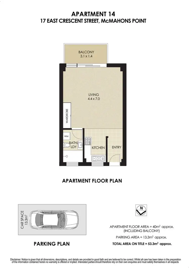 Floorplan of Homely apartment listing, 14/17 East Crescent Street, Mcmahons Point NSW 2060