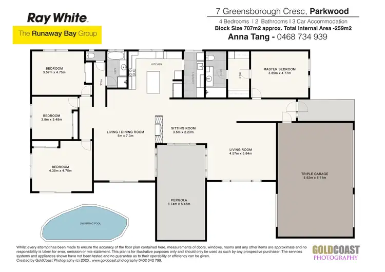 Floorplan of Homely house listing, 7 Greensborough Crescent, Parkwood QLD 4214