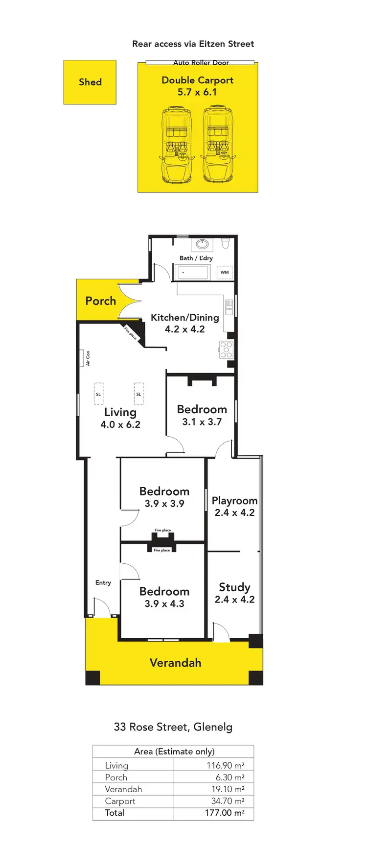Floorplan of Homely house listing, 33 Rose Street, Glenelg SA 5045
