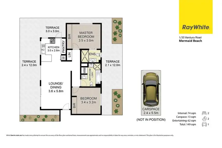 Floorplan of Homely unit listing, 1/35 Ventura Road, Mermaid Beach QLD 4218