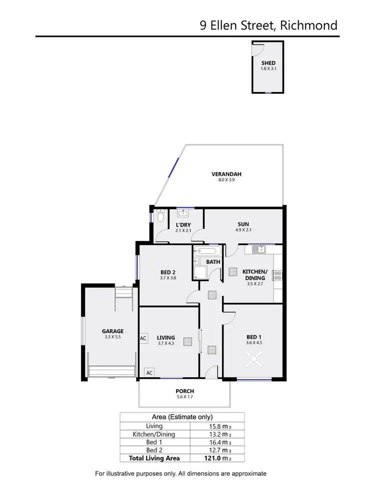 Floorplan of Homely house listing, 9 Ellen Street, Richmond SA 5033