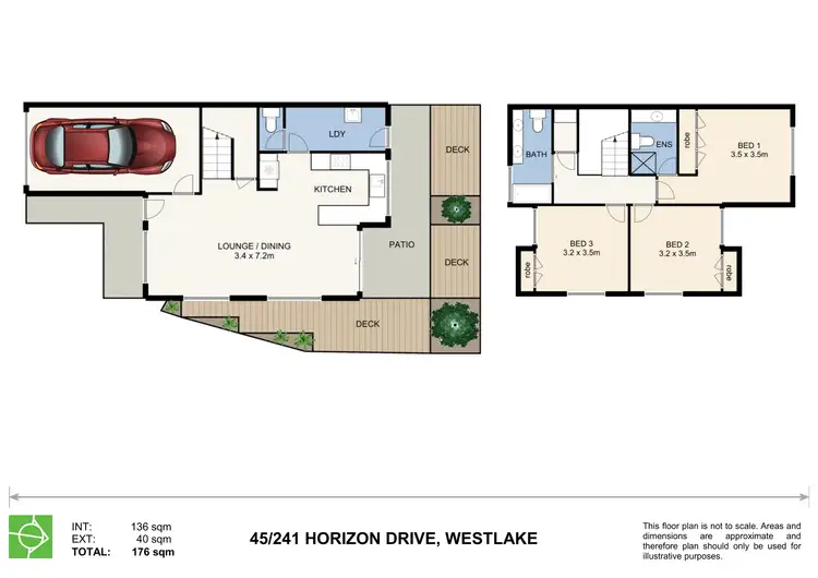Floorplan of Homely townhouse listing, 45/241 Horizon Drive, Westlake QLD 4074