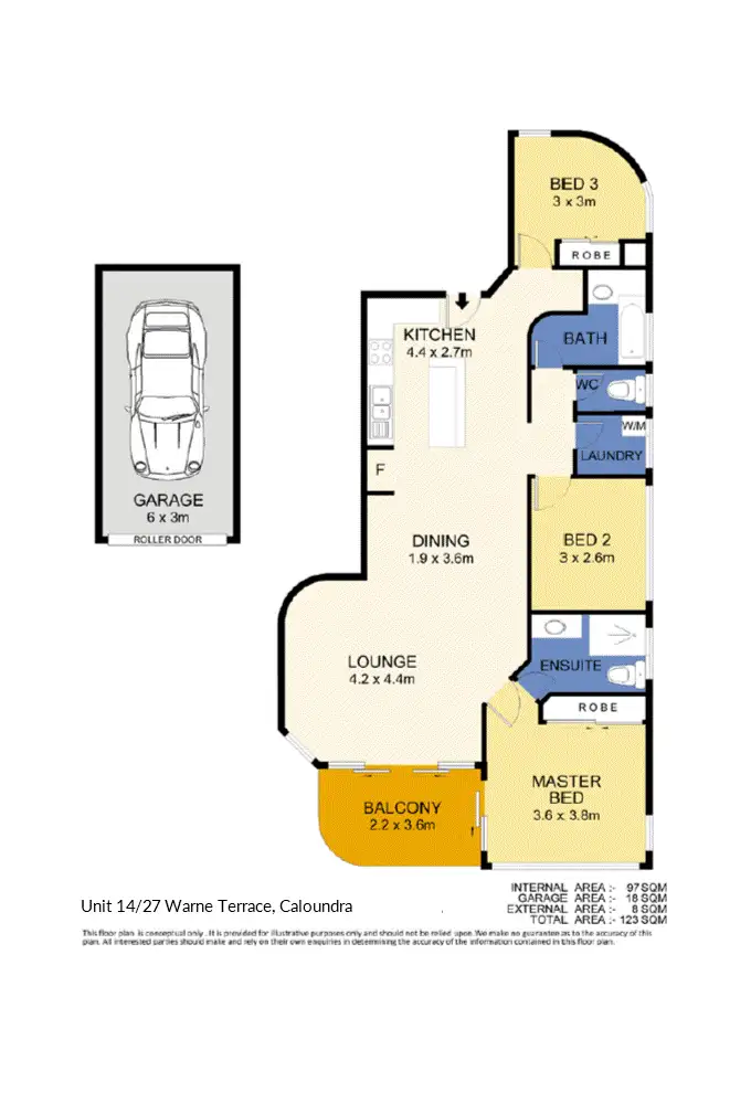 Floorplan of Homely unit listing, Unit 14/27 Warne Terrace, Caloundra QLD 4551