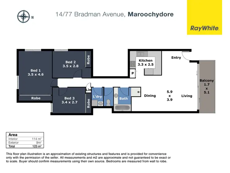 Floorplan of Homely unit listing, 14/77 Bradman Avenue, Maroochydore QLD 4558