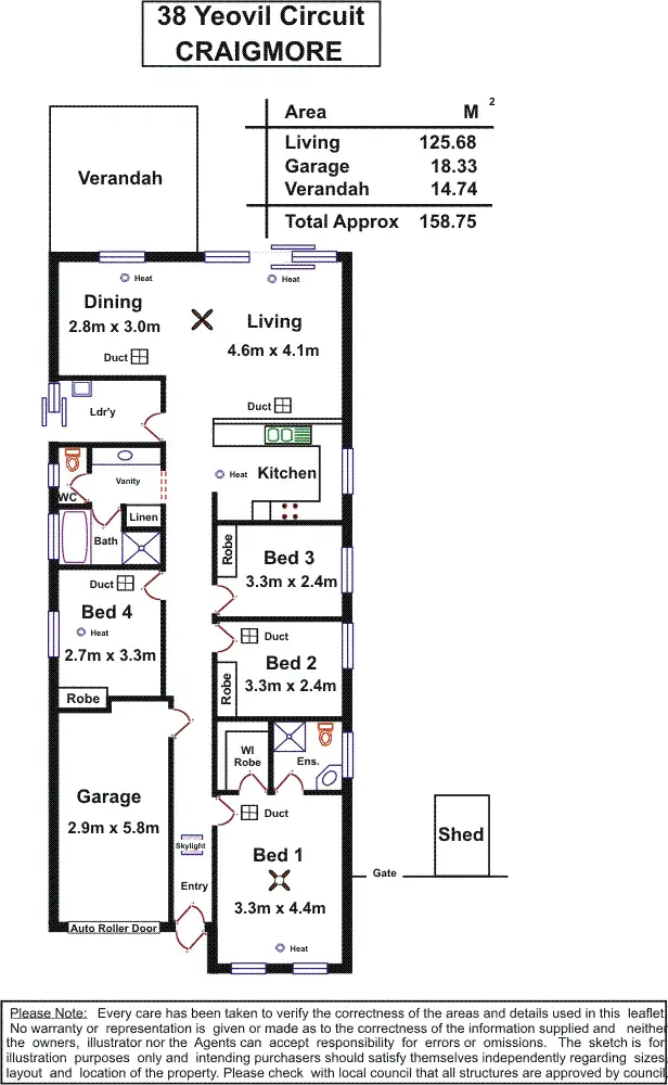Floorplan of Homely house listing, 38 Yeovil Crescent, Craigmore SA 5114