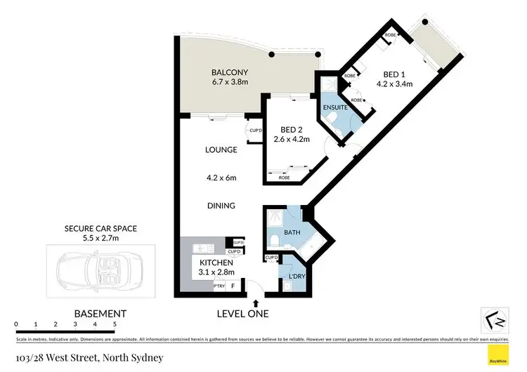Floorplan of Homely apartment listing, 103/28 West Street, North Sydney NSW 2060