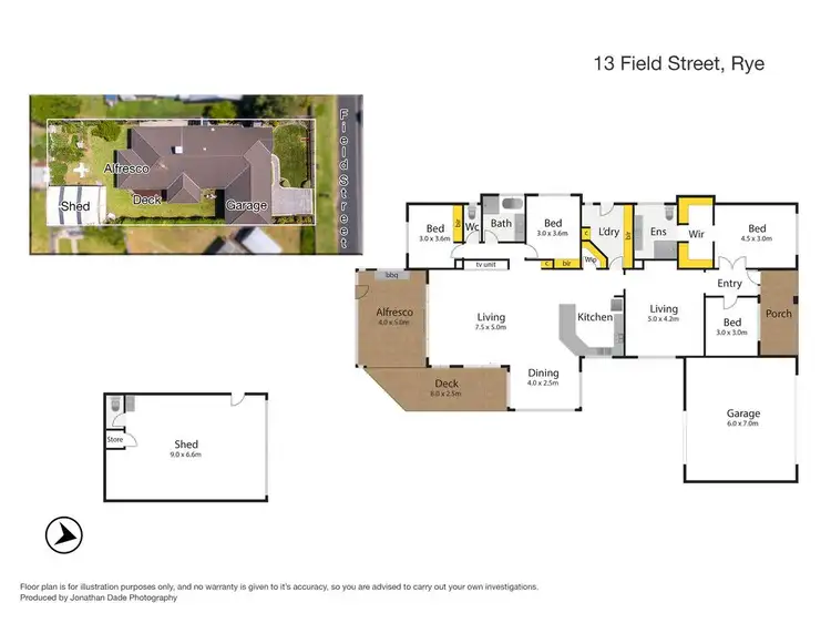Floorplan of Homely house listing, 13 Field Street, Rye VIC 3941