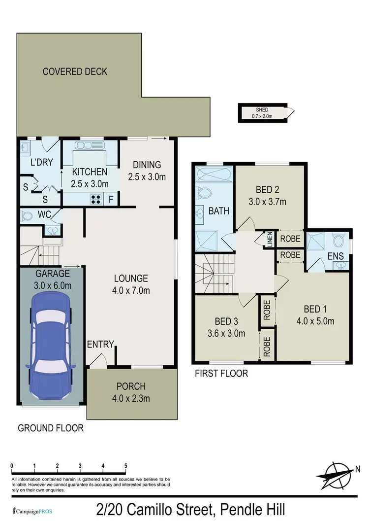 Floorplan of Homely semi-detached listing, 2/20 Camillo Street, Pendle Hill NSW 2145