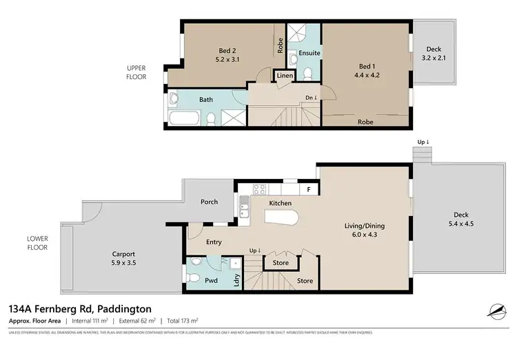 Floorplan of Homely townhouse listing, 134A Fernberg Road, Paddington QLD 4064