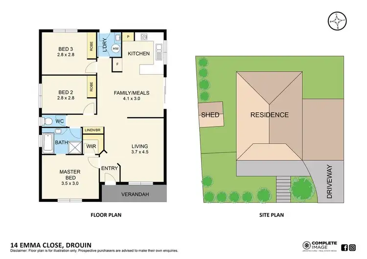 Floorplan of Homely house listing, 14 Emma Close, Drouin VIC 3818
