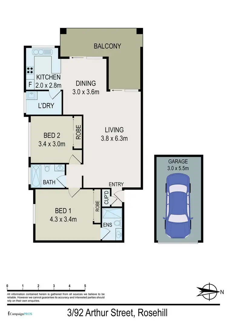 Floorplan of Homely apartment listing, 3/92 Arthur Street, Rosehill NSW 2142
