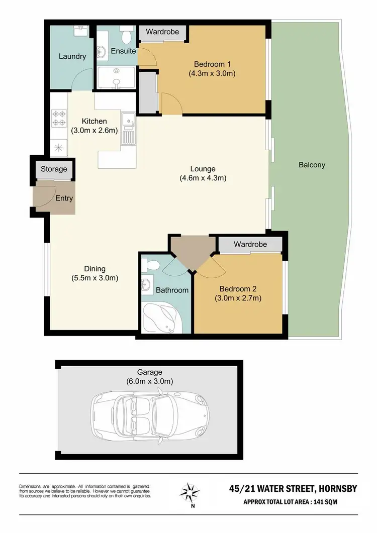 Floorplan of Homely unit listing, 45/21 Water Street, Hornsby NSW 2077