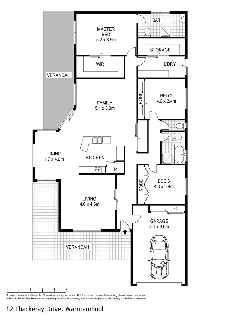 Floorplan of Homely house listing, 12 Thackeray Drive, Warrnambool VIC 3280