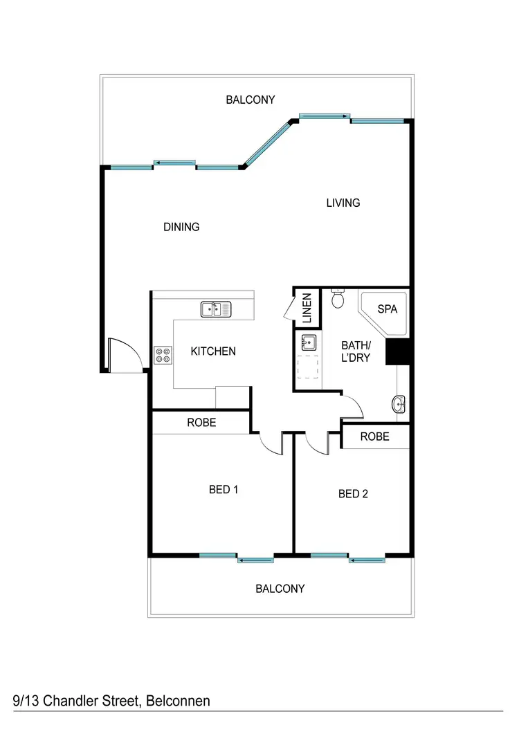 Floorplan of Homely apartment listing, 9/13 Chandler Street, Belconnen ACT 2617