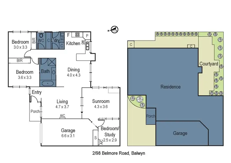 Floorplan of Homely unit listing, 2/98 Belmore Road, Balwyn VIC 3103