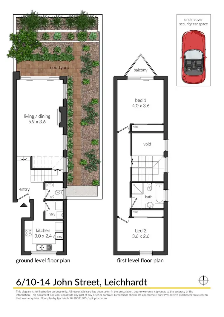 Floorplan of Homely townhouse listing, 6/10-14 John Street, Leichhardt NSW 2040