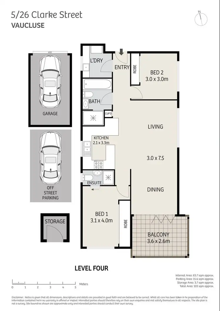 Floorplan of Homely apartment listing, 5/26 Clarke Street, Vaucluse NSW 2030