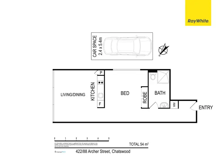 Floorplan of Homely studio listing, 422/88 Archer Street, Chatswood NSW 2067