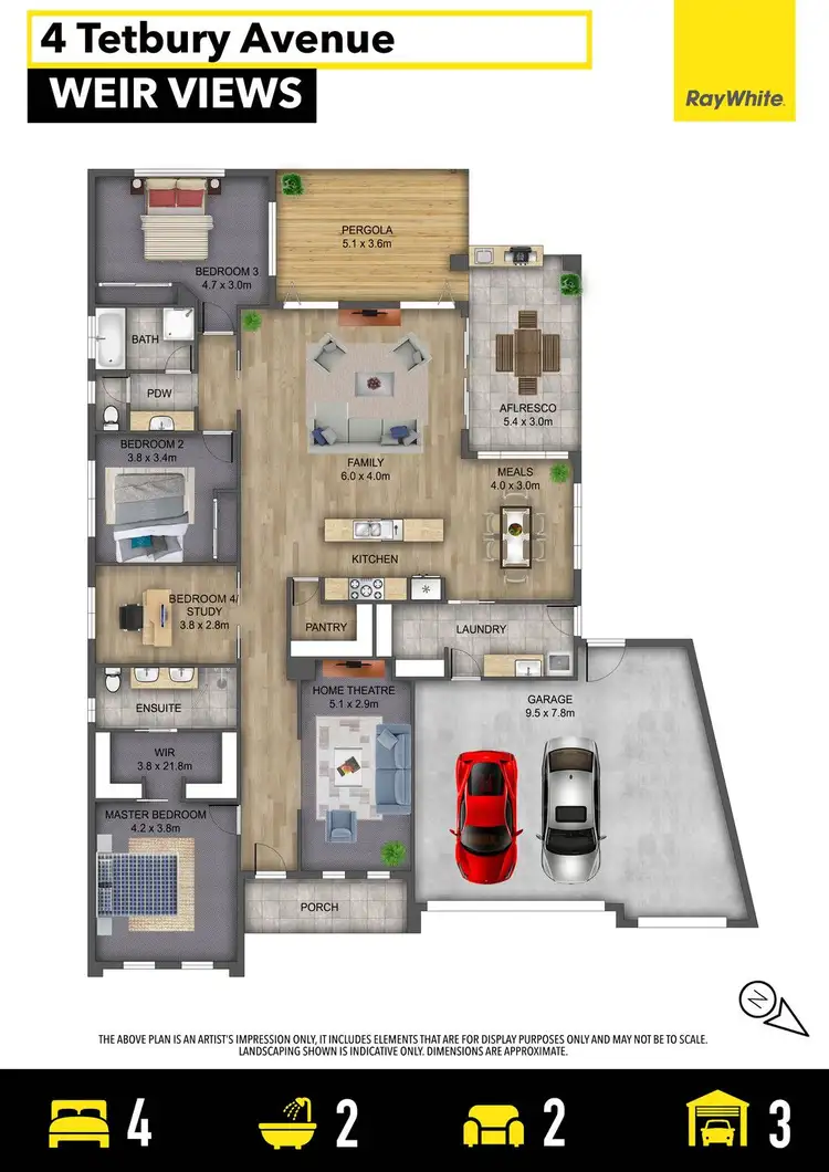 Floorplan of Homely house listing, 4 Tetbury Avenue, Weir Views VIC 3338