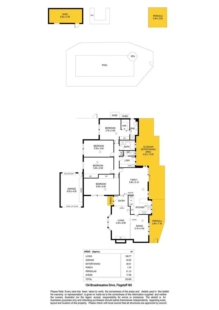 Floorplan of Homely house listing, 134 Broadmeadow Drive, Flagstaff Hill SA 5159
