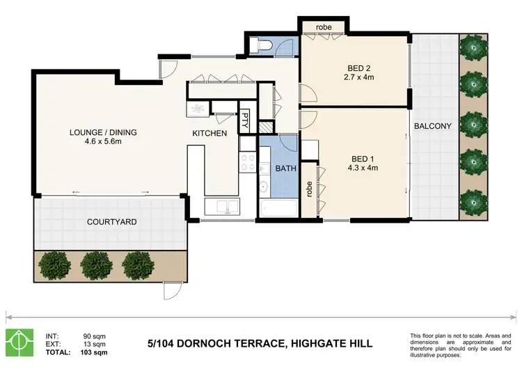 Floorplan of Homely apartment listing, 5/104 DORNOCH Terrace, Highgate Hill QLD 4101