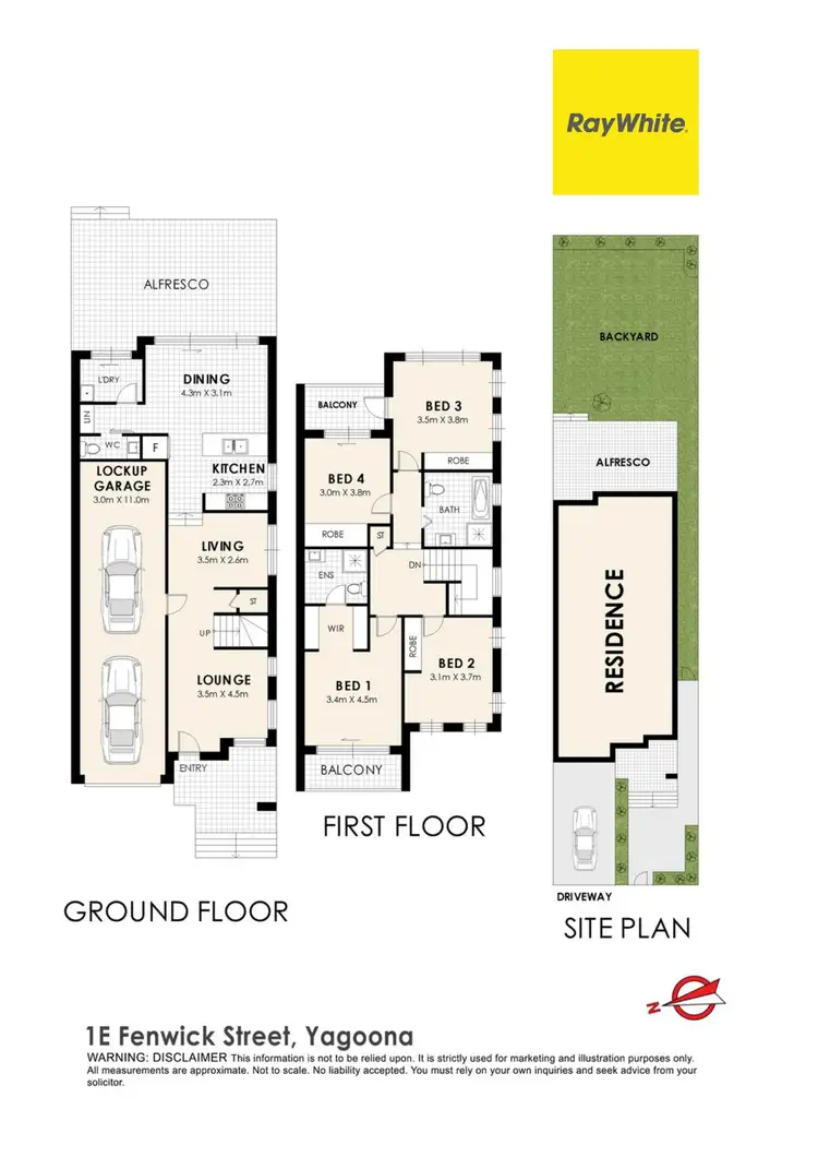 Floorplan of Homely semi-detached listing, 1E Fenwick Street, Yagoona NSW 2199
