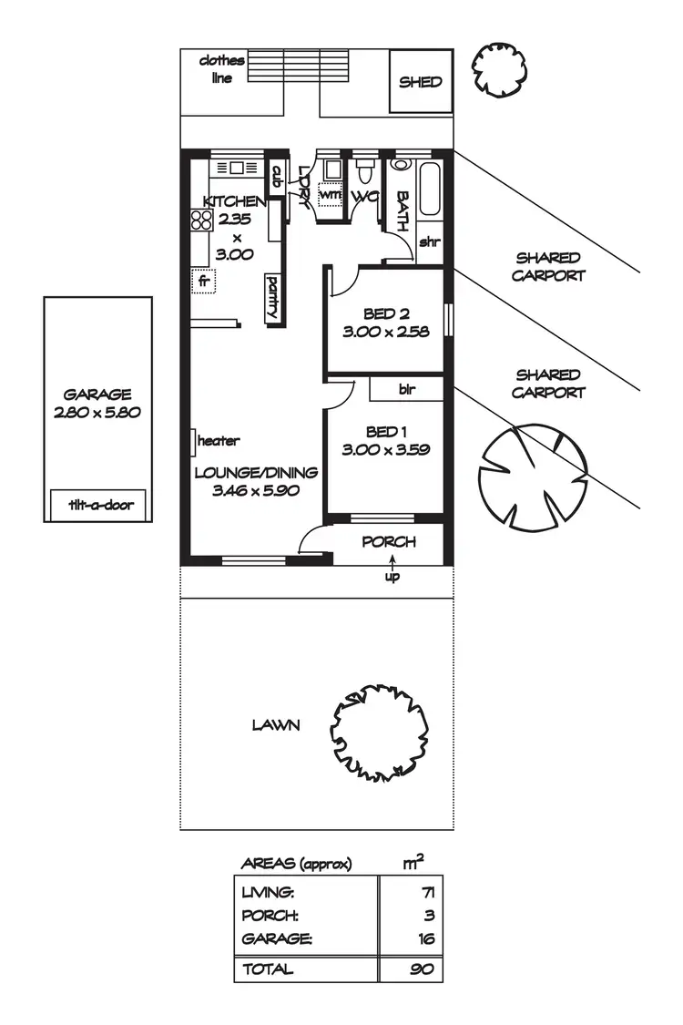 Floorplan of Homely unit listing, 2/726 Lower North East Road, Paradise SA 5075