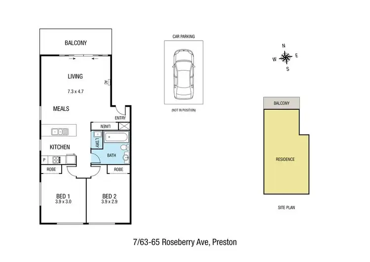Floorplan of Homely apartment listing, 7/63-65 Roseberry Avenue, Preston VIC 3072