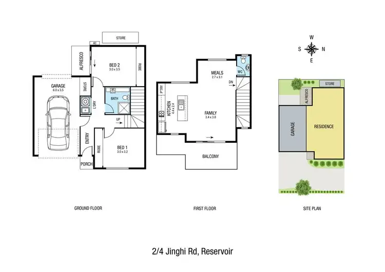 Floorplan of Homely townhouse listing, 2/4 Jinghi Road, Reservoir VIC 3073