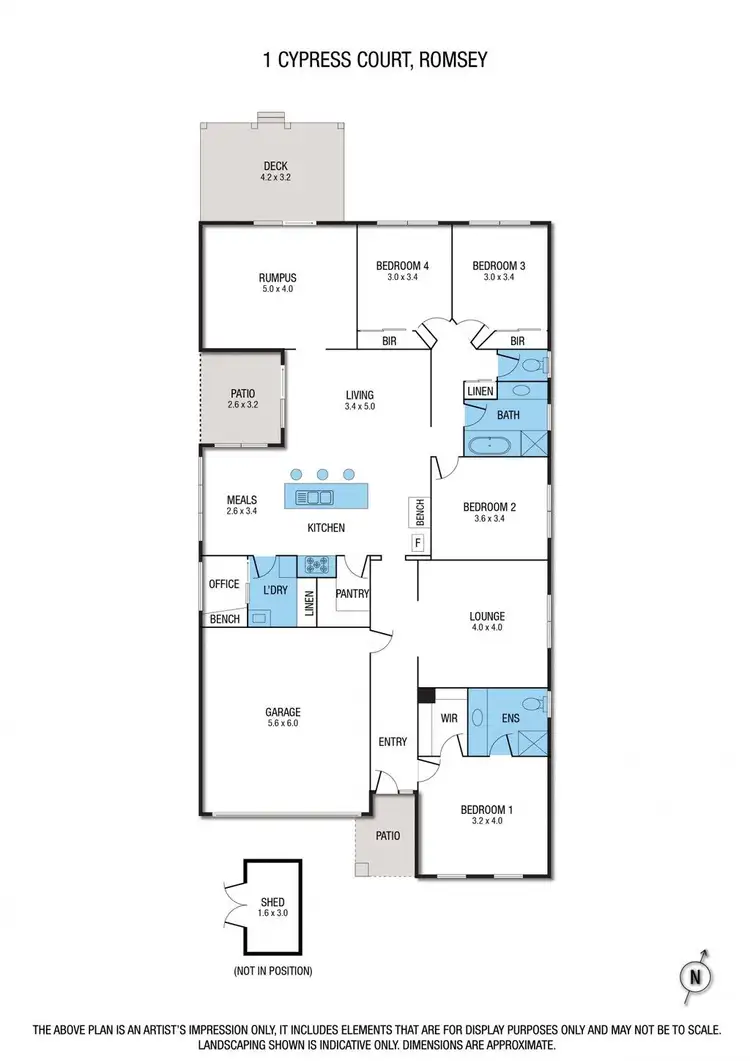 Floorplan of Homely house listing, 1 Cypress Court, Romsey VIC 3434