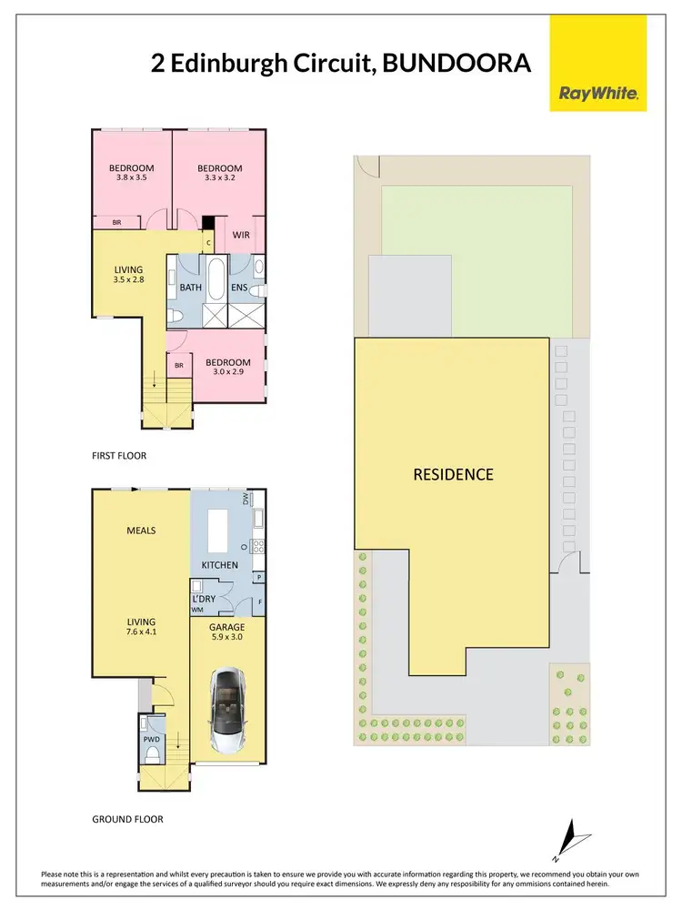 Floorplan of Homely townhouse listing, 2 Edinburgh Circuit, Bundoora VIC 3083