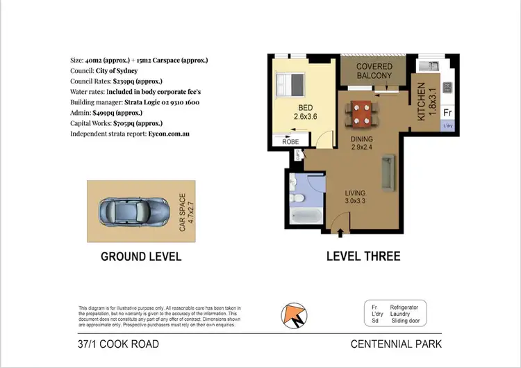 Floorplan of Homely apartment listing, 37/1 Cook Road, Centennial Park NSW 2021