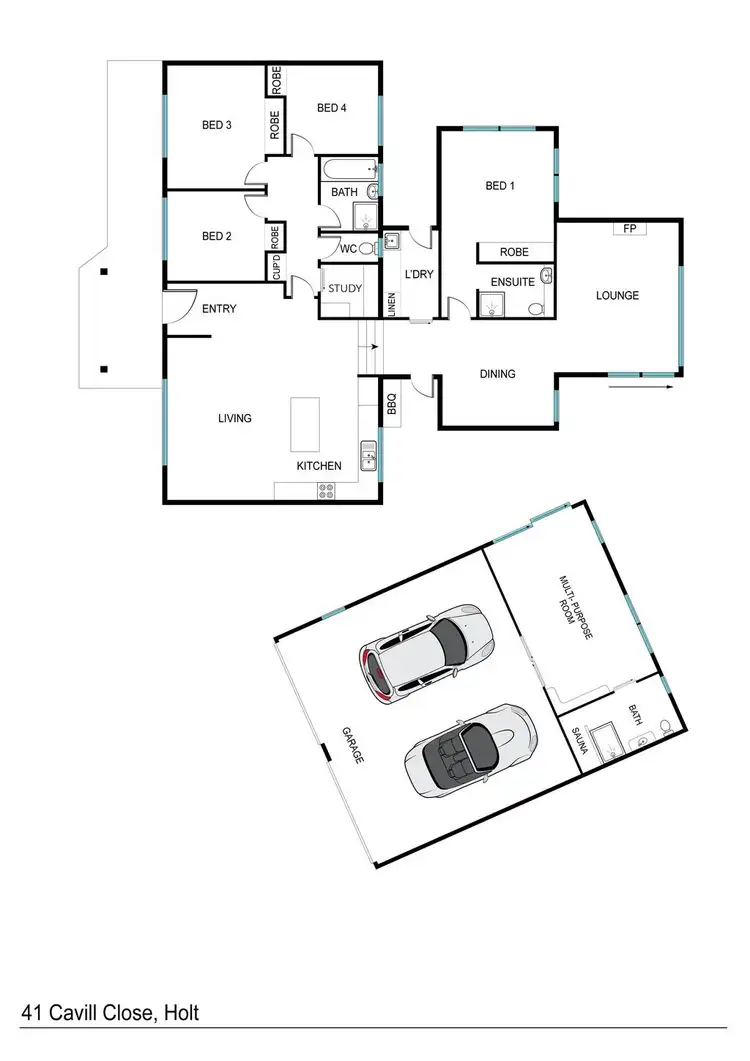 Floorplan of Homely house listing, 41 Cavill Close, Holt ACT 2615