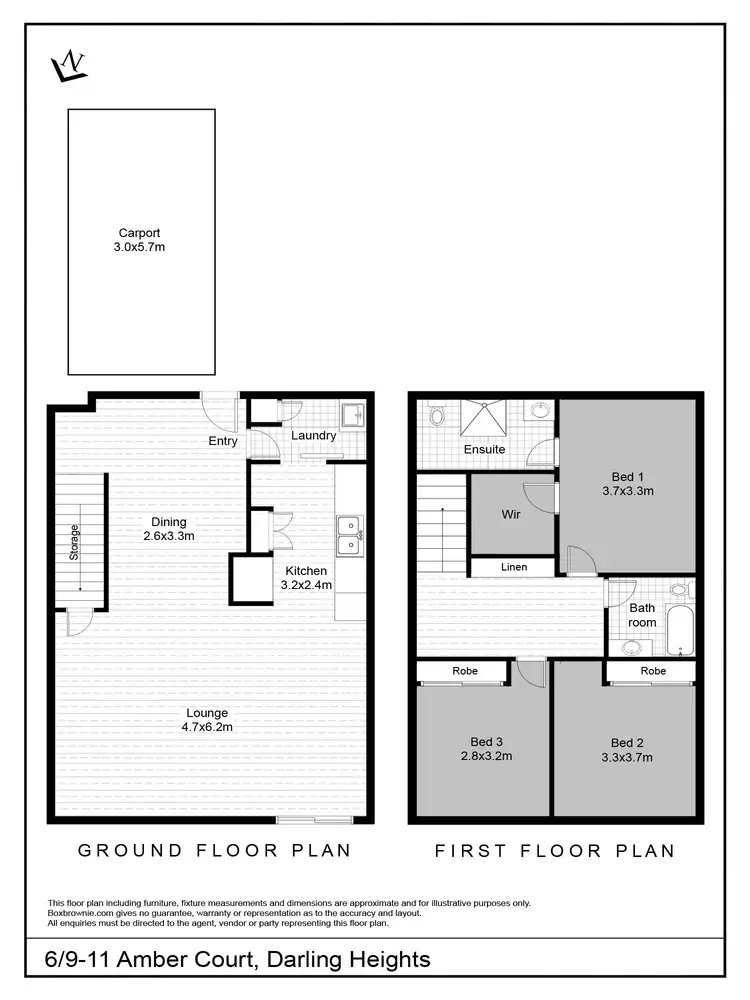 Floorplan of Homely townhouse listing, Unit 6/9-11 Amber Court, Darling Heights QLD 4350