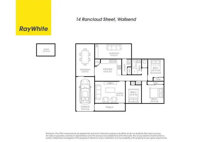 Floorplan of Homely house listing, 14 Ranclaud Street, Wallsend NSW 2287