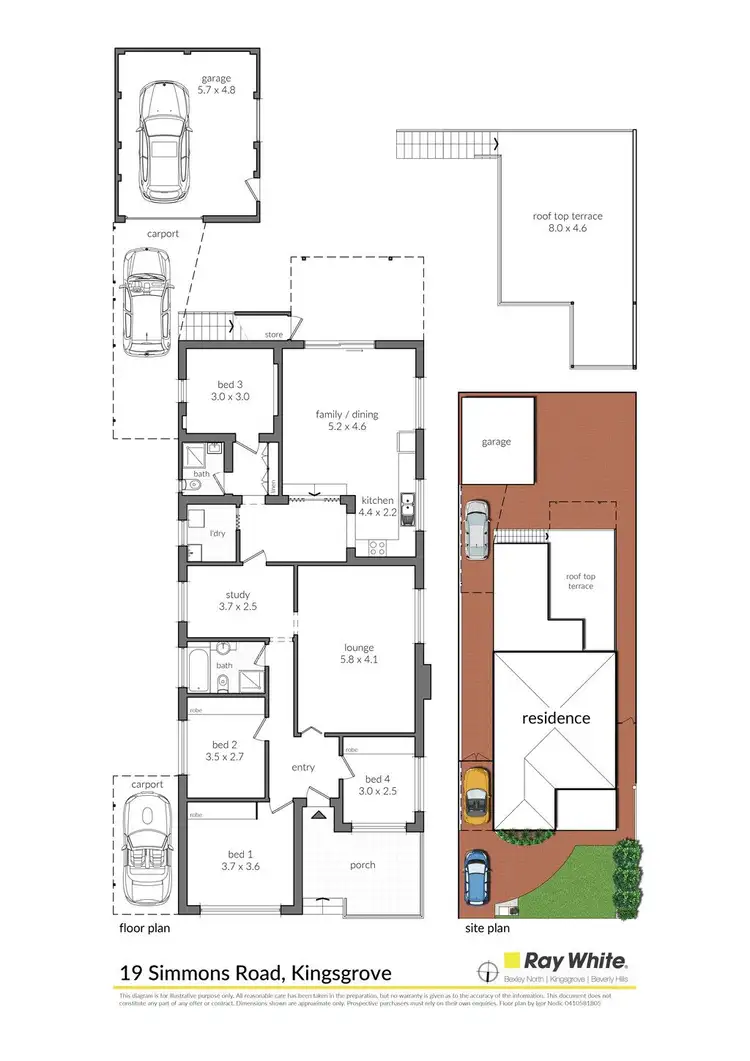 Floorplan of Homely house listing, 19 Simmons Road, Kingsgrove NSW 2208