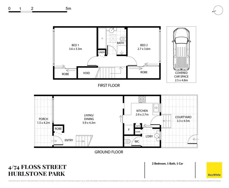 Floorplan of Homely townhouse listing, 4/74-76 Floss Street, Hurlstone Park NSW 2193