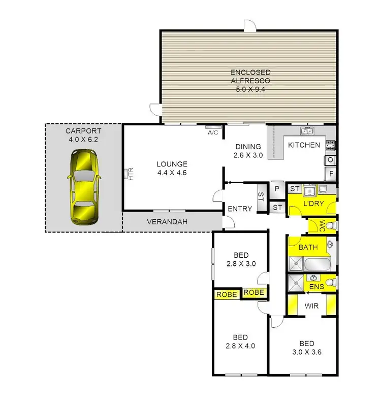 Floorplan of Homely house listing, 24 Browning Drive, Corio VIC 3214