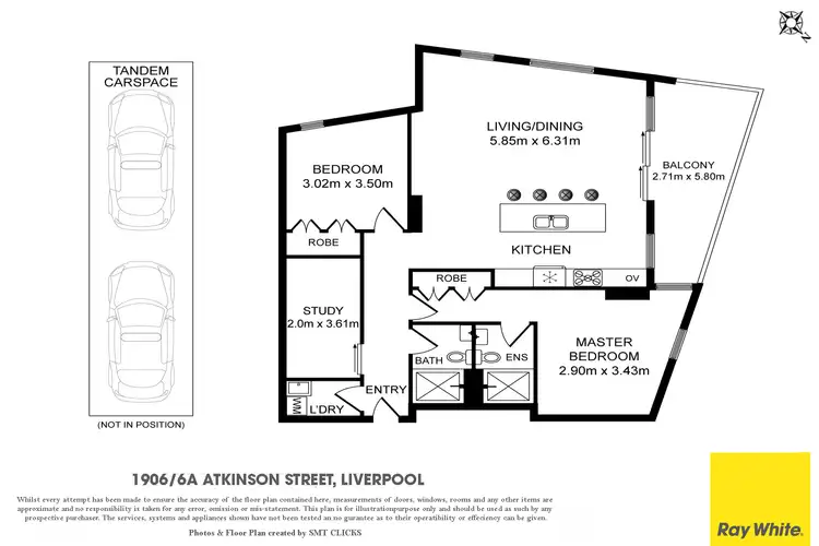 Floorplan of Homely unit listing, 1906/6A Atkinson Street, Liverpool NSW 2170