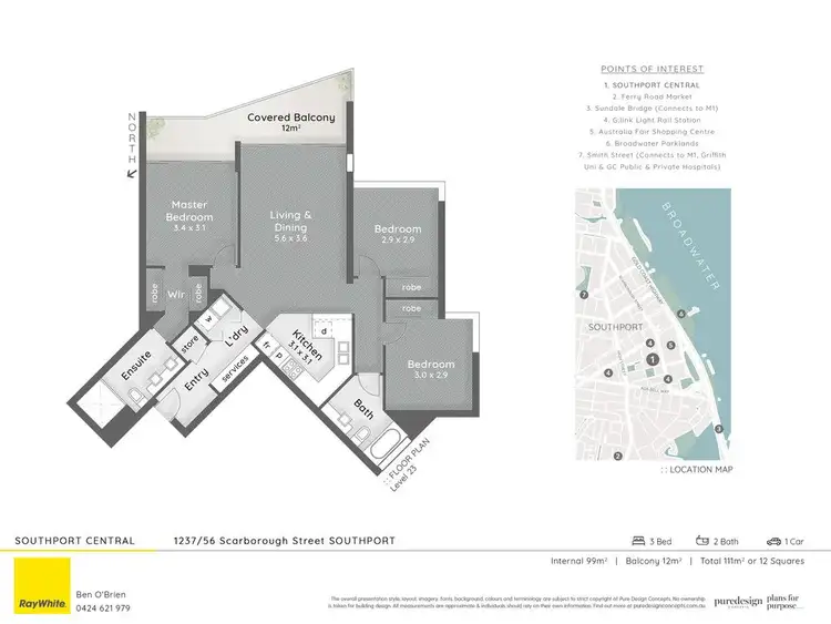 Floorplan of Homely apartment listing, 1237/56 Scarborough Street, Southport QLD 4215