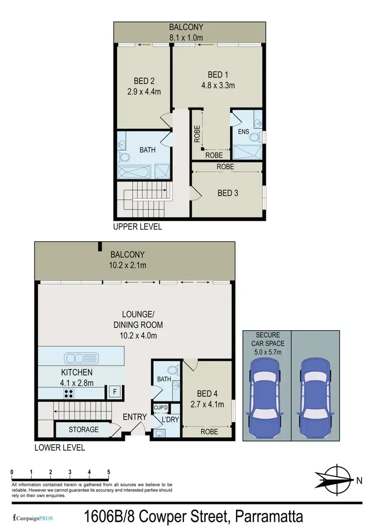 Floorplan of Homely apartment listing, 1606B/8 Cowper Street, Parramatta NSW 2150